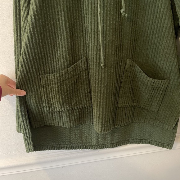 CMC Color Me Cotton Corduroy Pullover Green Size L Cowl Neck Lagenlook Artsy - Picture 6 of 10